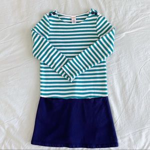 Blue Striped Girl Dress w/ Pockets